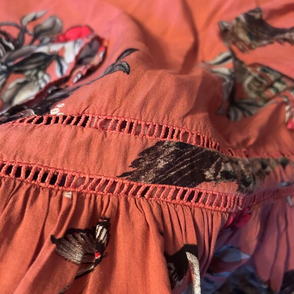 Jaase Floral Print Boho Cropped Quarter Sleeve S - Picture 4 of 6